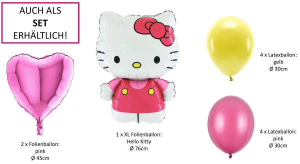 XL Folienballon Figur - Hello Kitty - ø 76cm